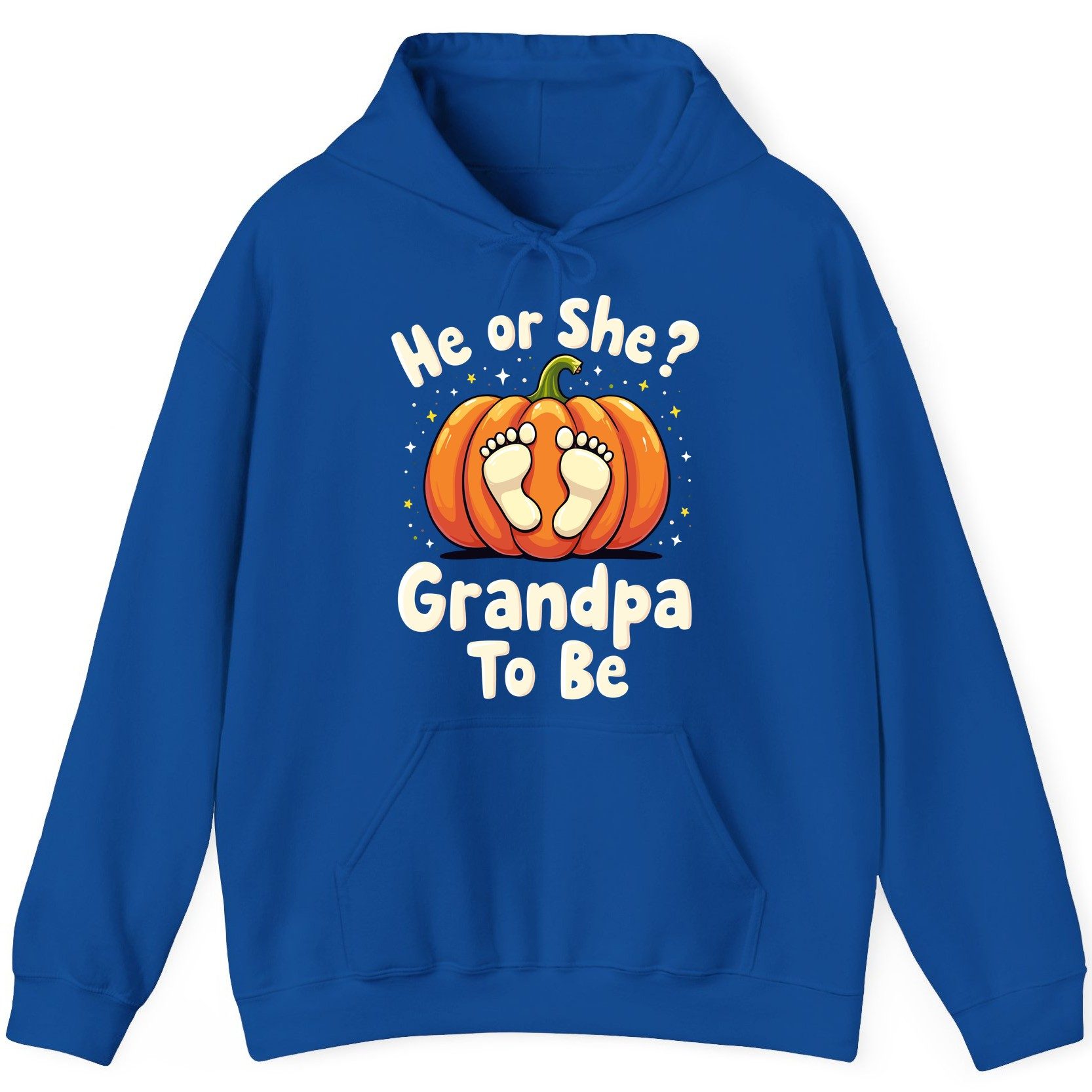 He or She Grandpa to Be gender reveal Hoodie Royal product mockup