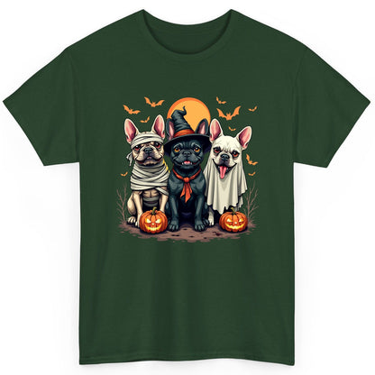 Halloween French Bulldogs Costumes french bulldogs T-Shirt Forest Green product mockup