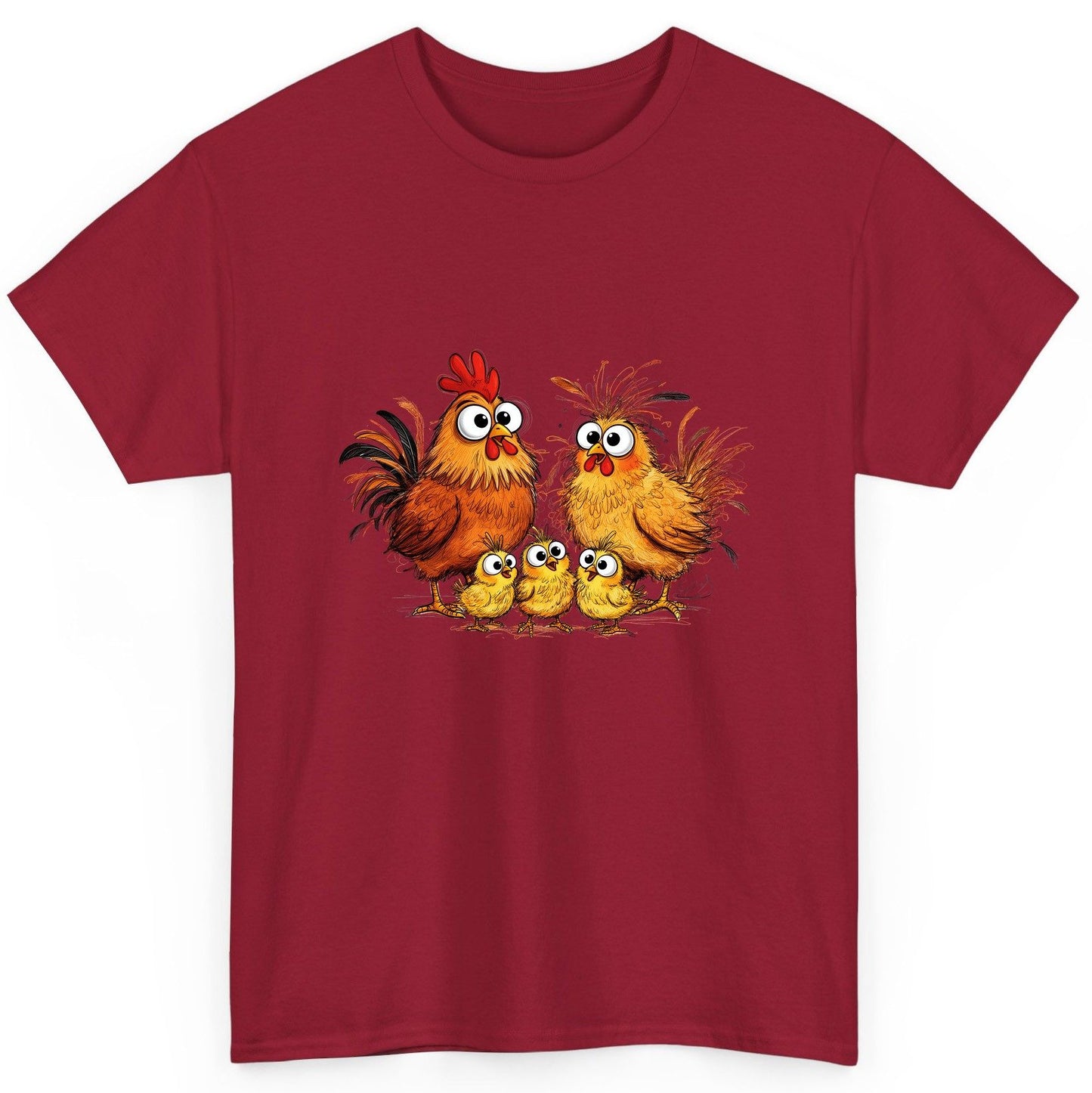 Funny Chicken Family chicken family T-Shirt Cardinal Red product mockup