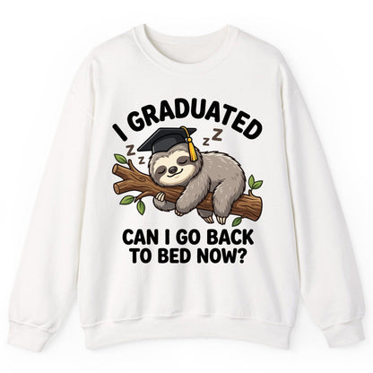 I Graduated Funny Sloth Sweatshirt - product mockup - White