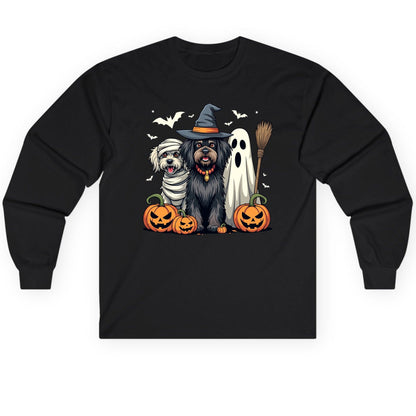 Halloween Dogs in Costumes Halloween dogs Long Sleeve Tee Black product mockup