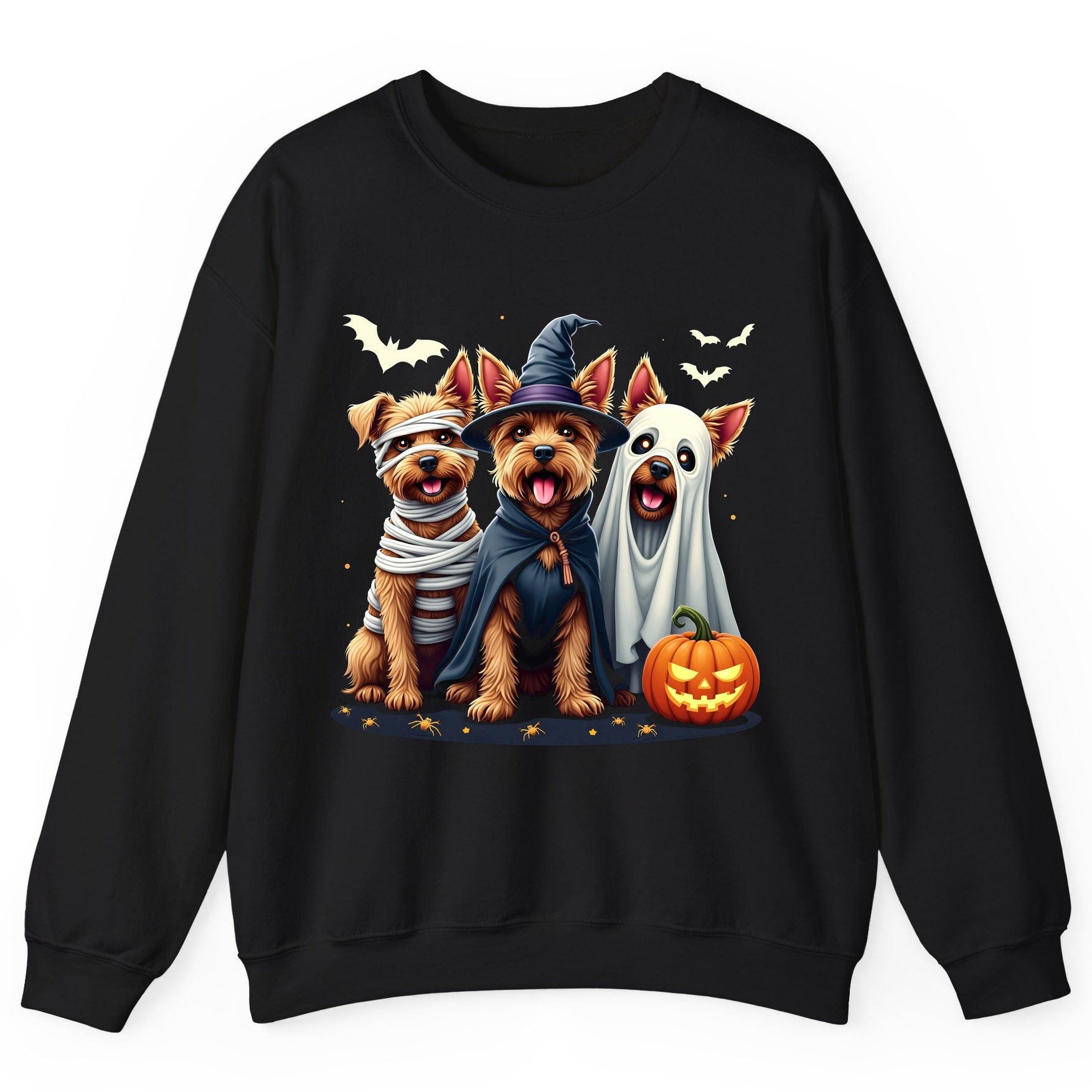 Cute Dogs Halloween Costumes dogs in Halloween costumes Sweatshirt Black product mockup