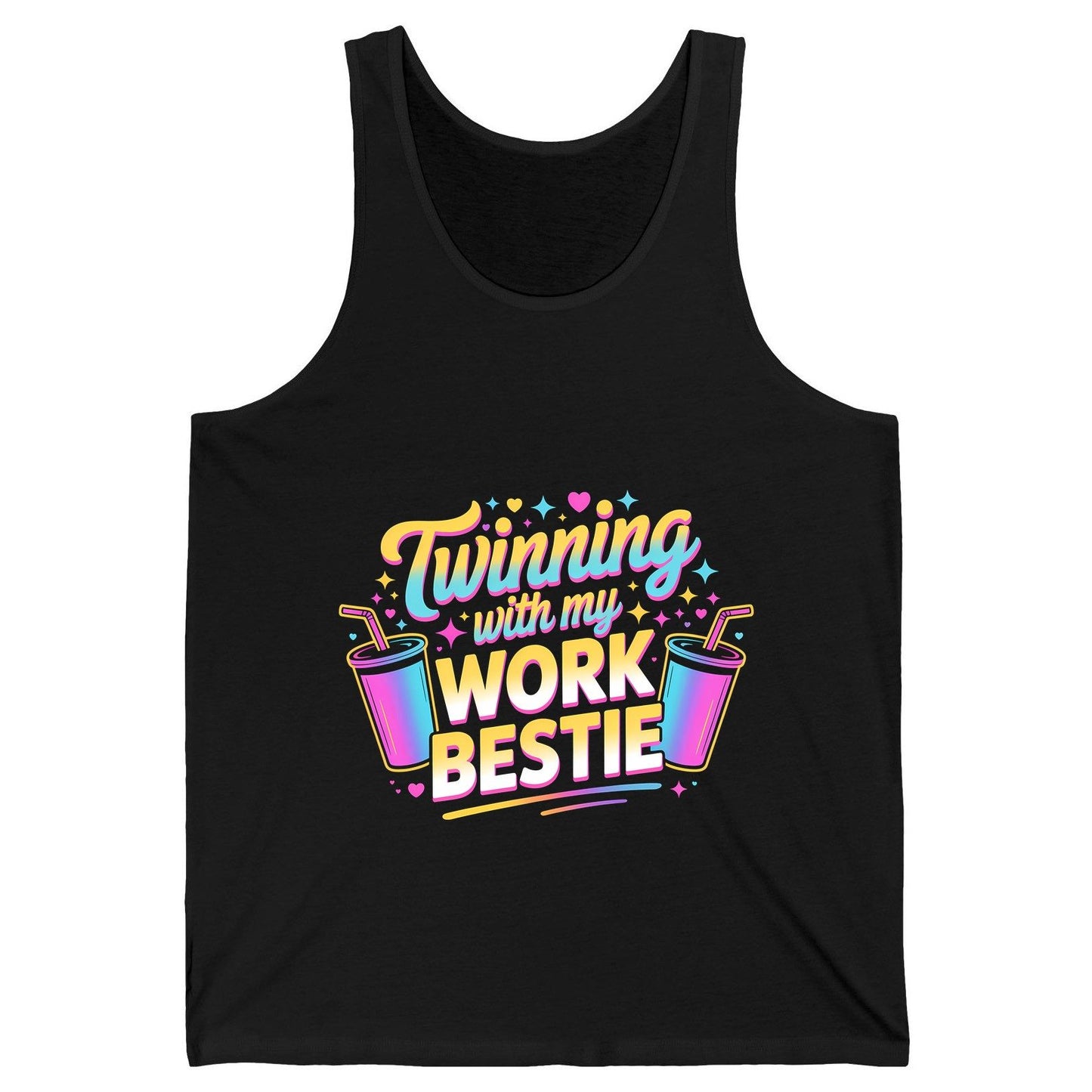 Twinning with My Work Bestie work friendship Tank Top Black product mockup