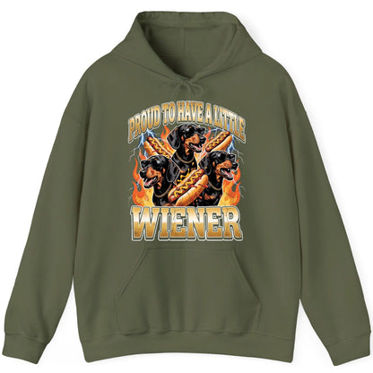 Proud to Have a Little Wiener dachshund Hoodie Military Green product mockup