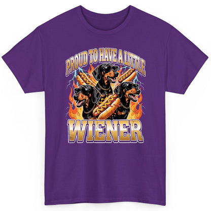 Proud to Have a Little Wiener dachshund T-Shirt Purple product mockup