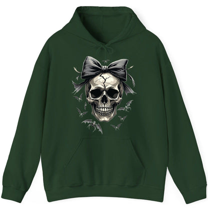 Gothic Skull with Bow gothic skull Hoodie Forest Green product mockup