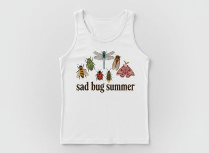 Sad Bug Summer Retro Enthusiasts Tank Top - product mockup - White
