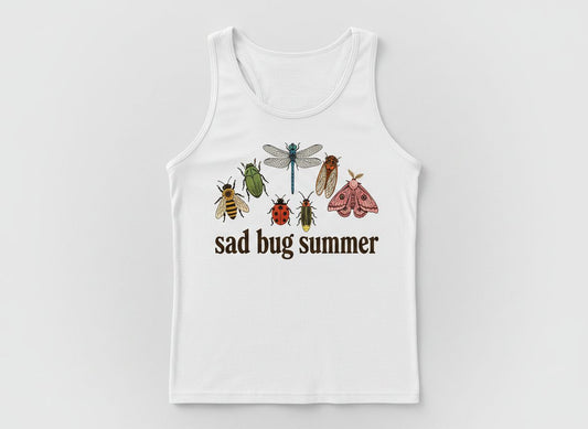 Sad Bug Summer Retro Enthusiasts Tank Top - product mockup - White