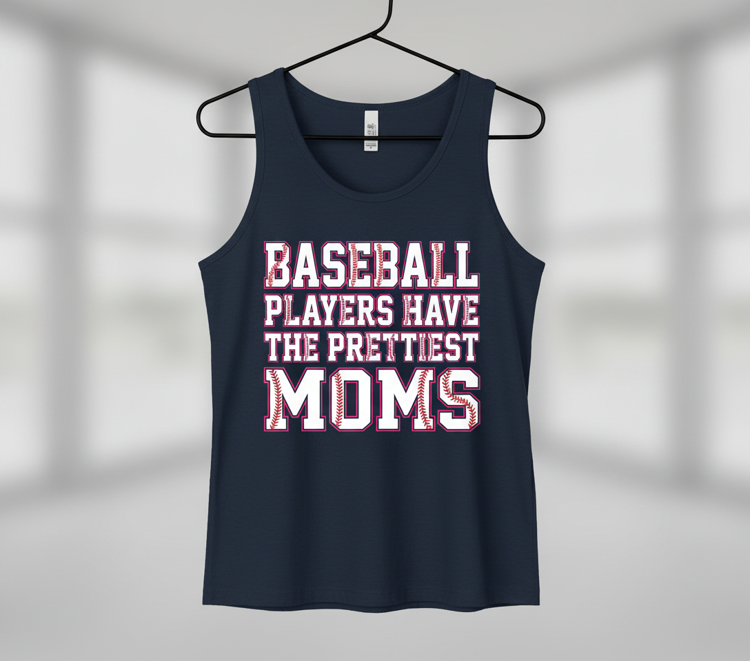 Baseball Players Have The Prettiest Moms Design Tank Top - Navy