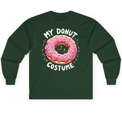 My Donut Costume donut Long Sleeve Tee Forest Green product mockup