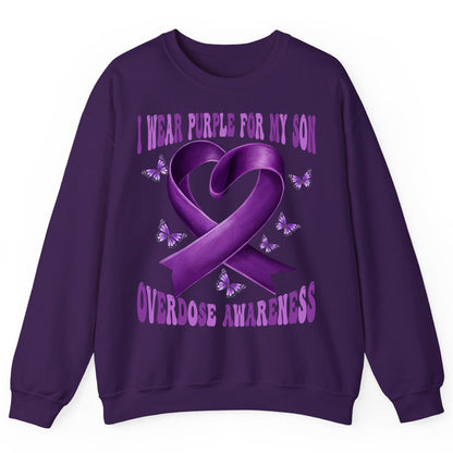 I Wear Purple for My Son Overdose Awareness overdose awareness Sweatshirt Purple product mockup