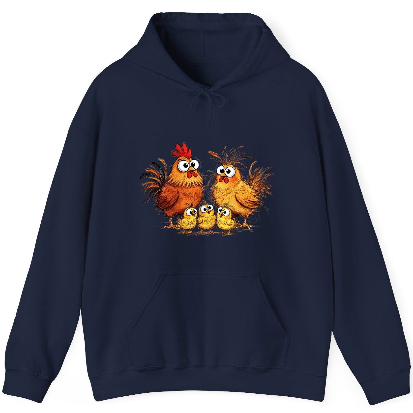 Funny Chicken Family chicken family Hoodie Navy product mockup