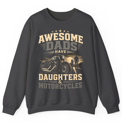 Awesome Dads Have Daughters & Motorcycles biker dad Sweatshirt Dark Heather product mockup