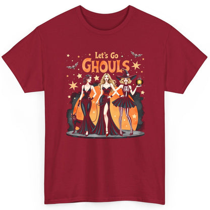 Let's Go Ghouls Halloween women T-Shirt Cardinal Red product mockup