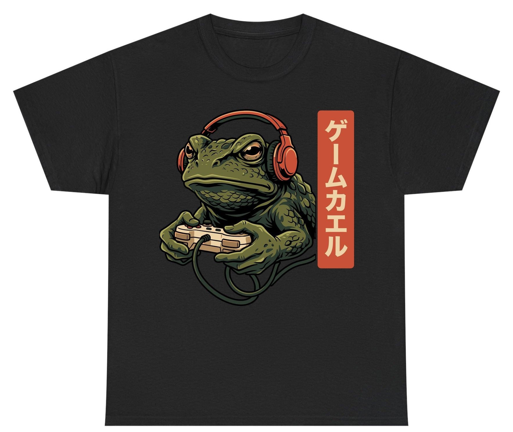 ゲームカエル gaming toad Youth T-Shirt Black product mockup