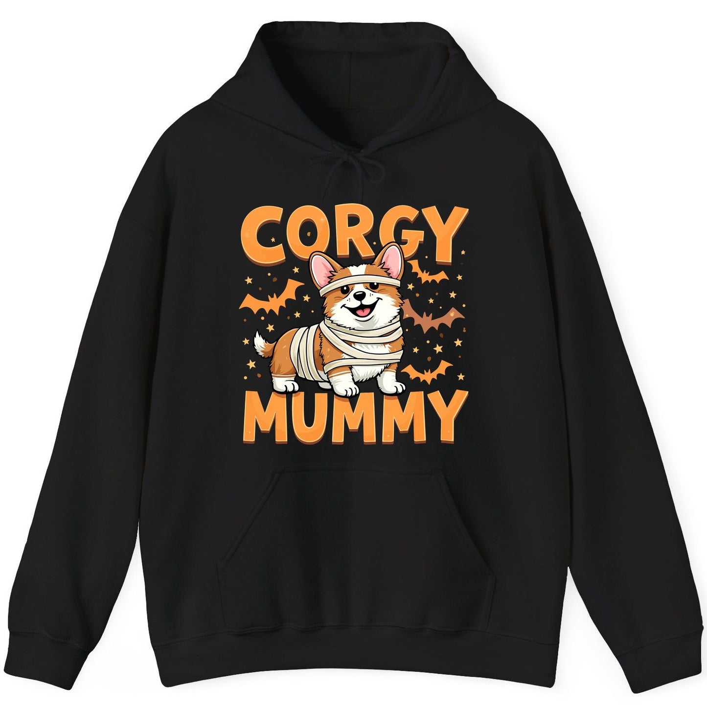 Corgy Mummy corgi Hoodie Black product mockup