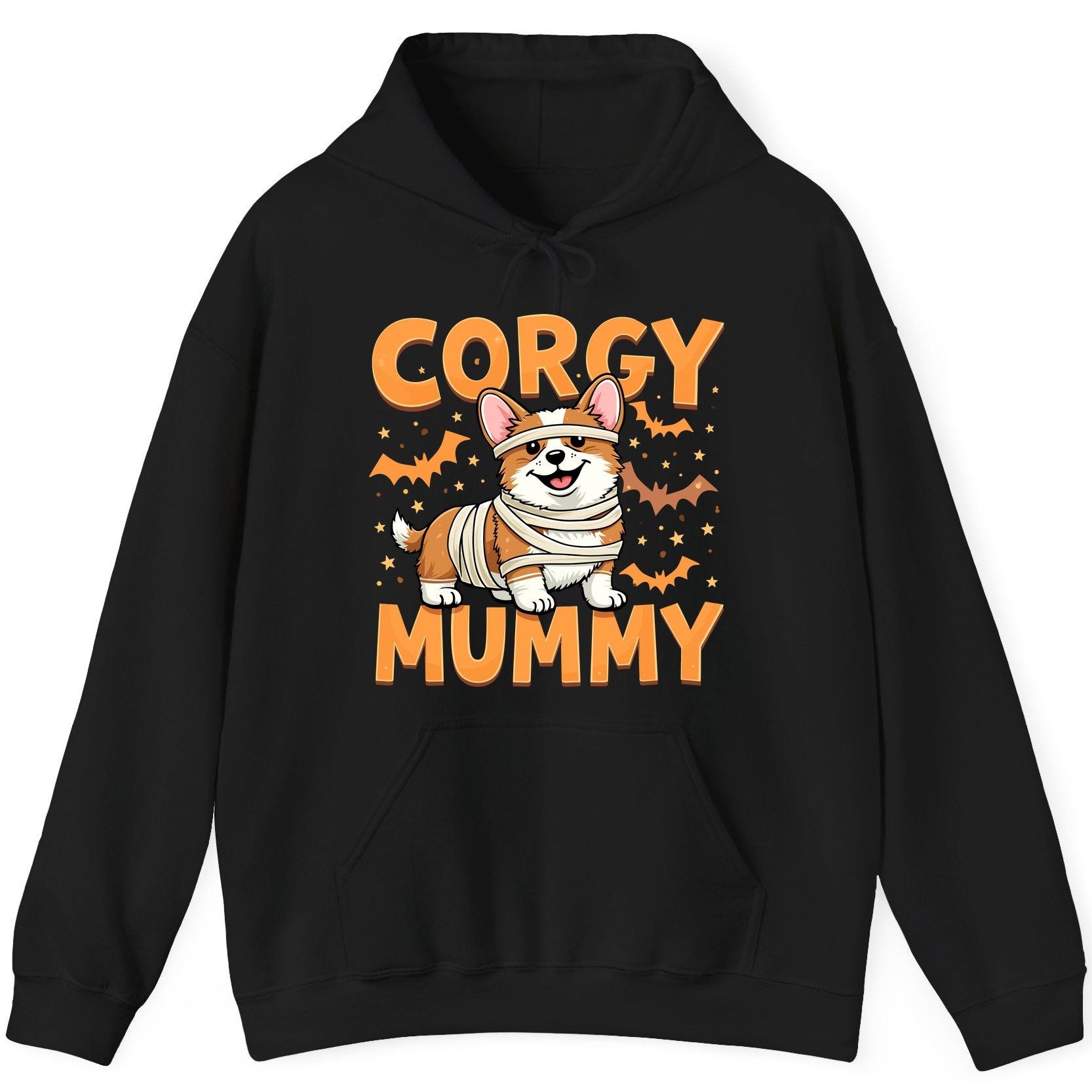 Corgy Mummy corgi Hoodie Black product mockup