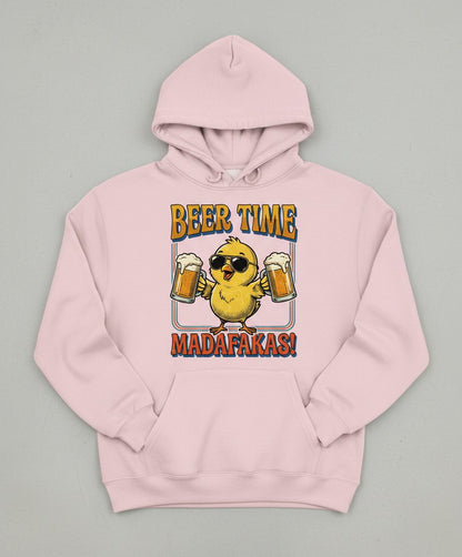 Funny Chick drinking beer Chick Hoodie - product mockup - Light Pink