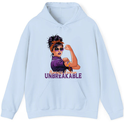 Psoriasis Warrior Unbreakable psoriasis awareness Hoodie Light Blue product mockup