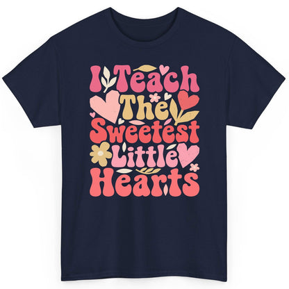 I Teach the Sweetest Little Hearts teaching T-Shirt Navy product mockup