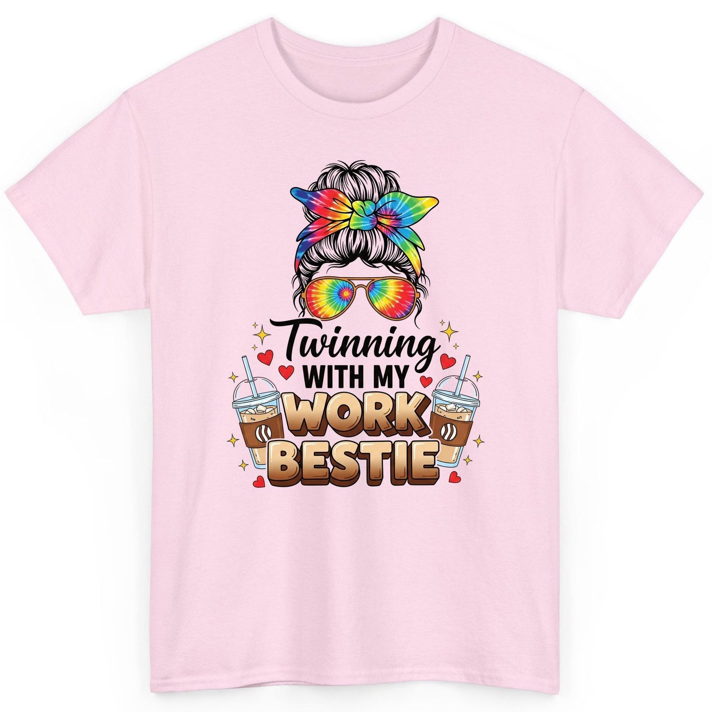 Twinning with My Work Bestie work bestie T-Shirt Light Pink product mockup