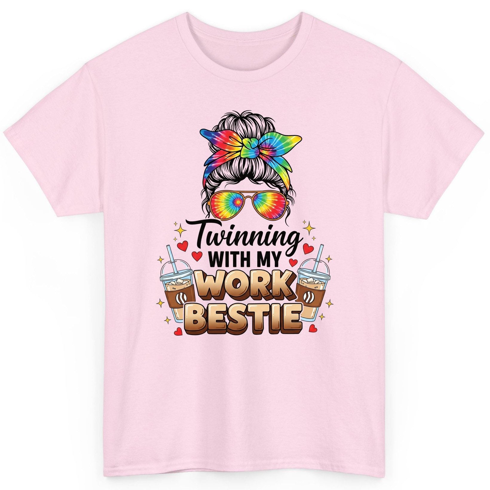 Twinning with My Work Bestie work bestie T-Shirt Light Pink product mockup