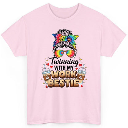 Twinning with My Work Bestie work bestie T-Shirt Light Pink product mockup