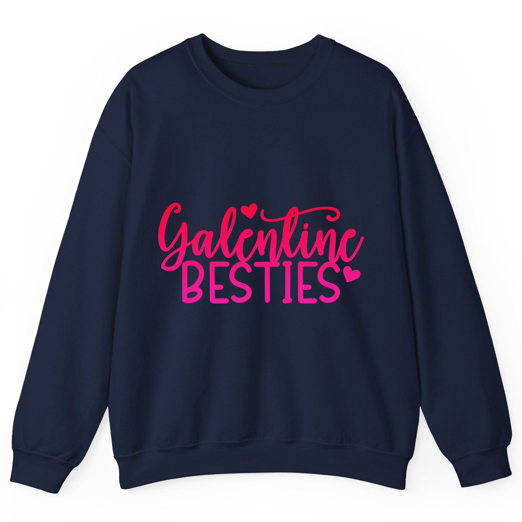 Galentine Besties galentine's day Sweatshirt Navy product mockup
