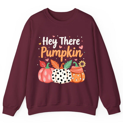 Hey There Pumpkin fall pumpkins Sweatshirt Maroon product mockup