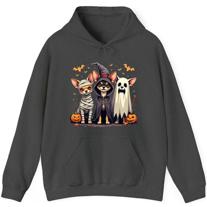 Chihuahua Halloween Costumes chihuahua dogs in Halloween costumes Hoodie Dark Heather product mockup