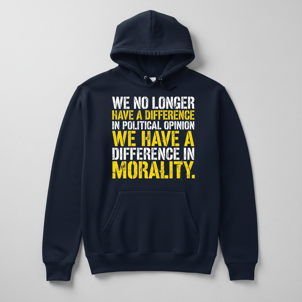Difference In Morality Not Political Opinion Statement Hoodie - Navy
