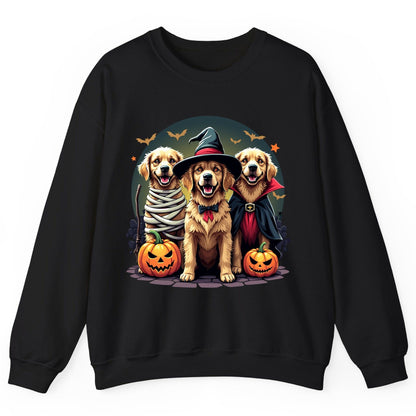 Golden Retriever Halloween Trio golden retriever Sweatshirt Black product mockup
