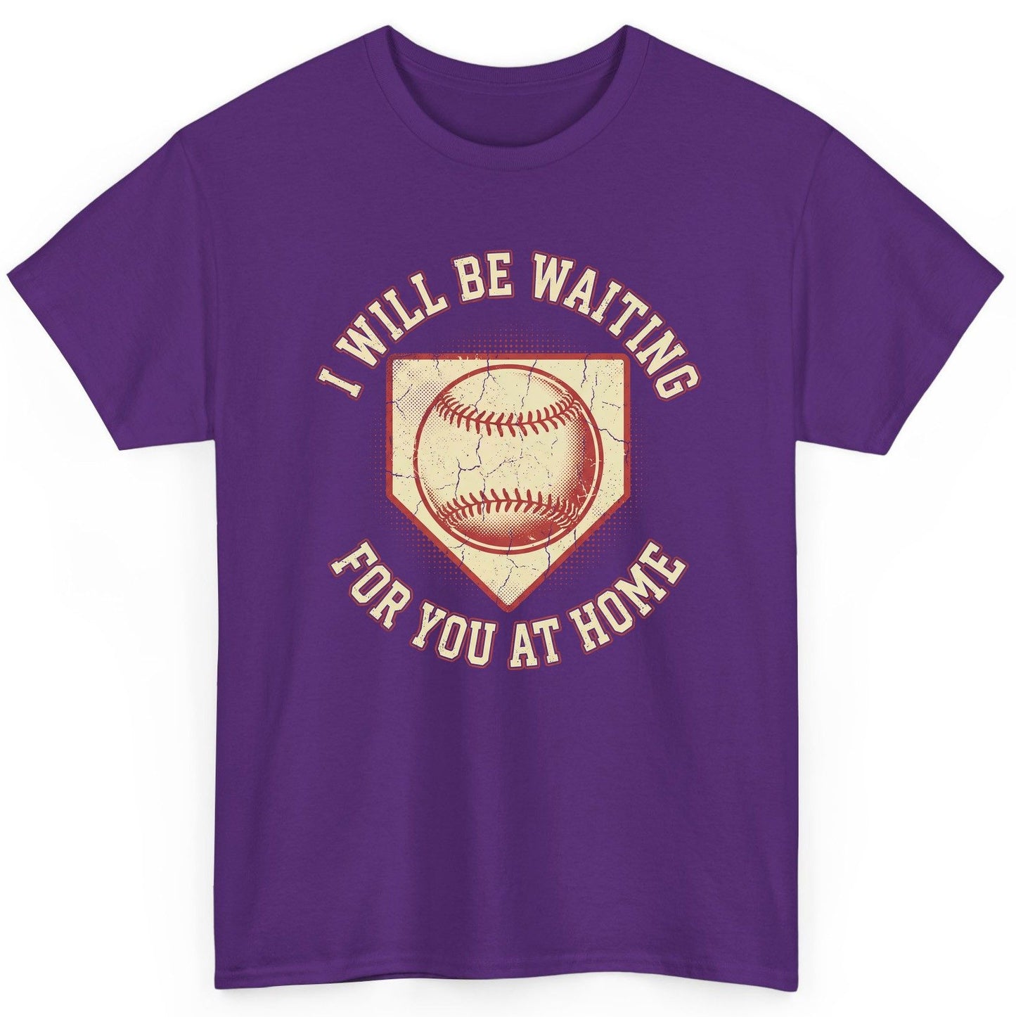 I Will Be Waiting for You at Home baseball T-Shirt Purple product mockup