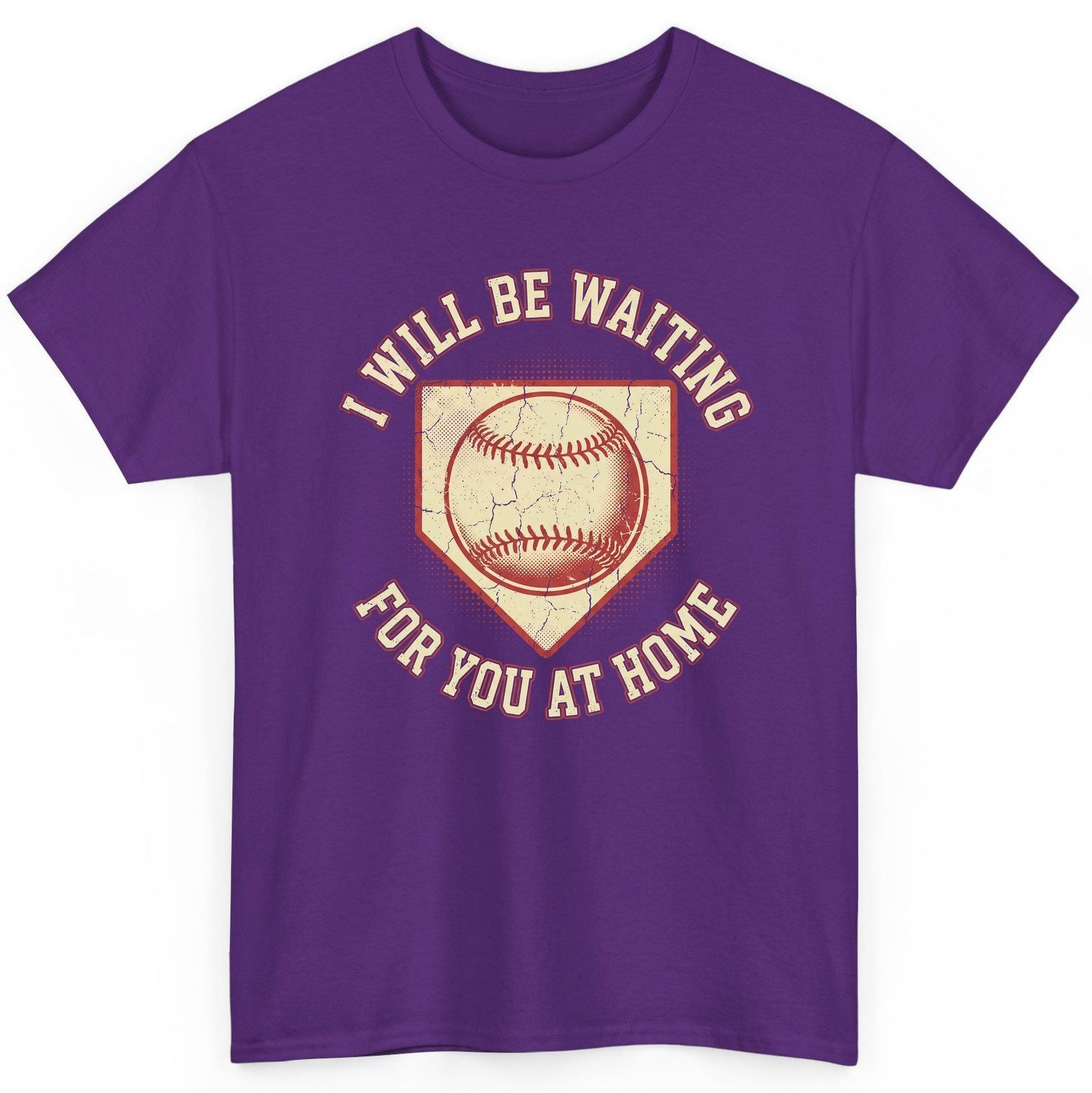 I Will Be Waiting for You at Home baseball T-Shirt Purple product mockup