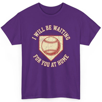 I Will Be Waiting for You at Home baseball T-Shirt Purple product mockup