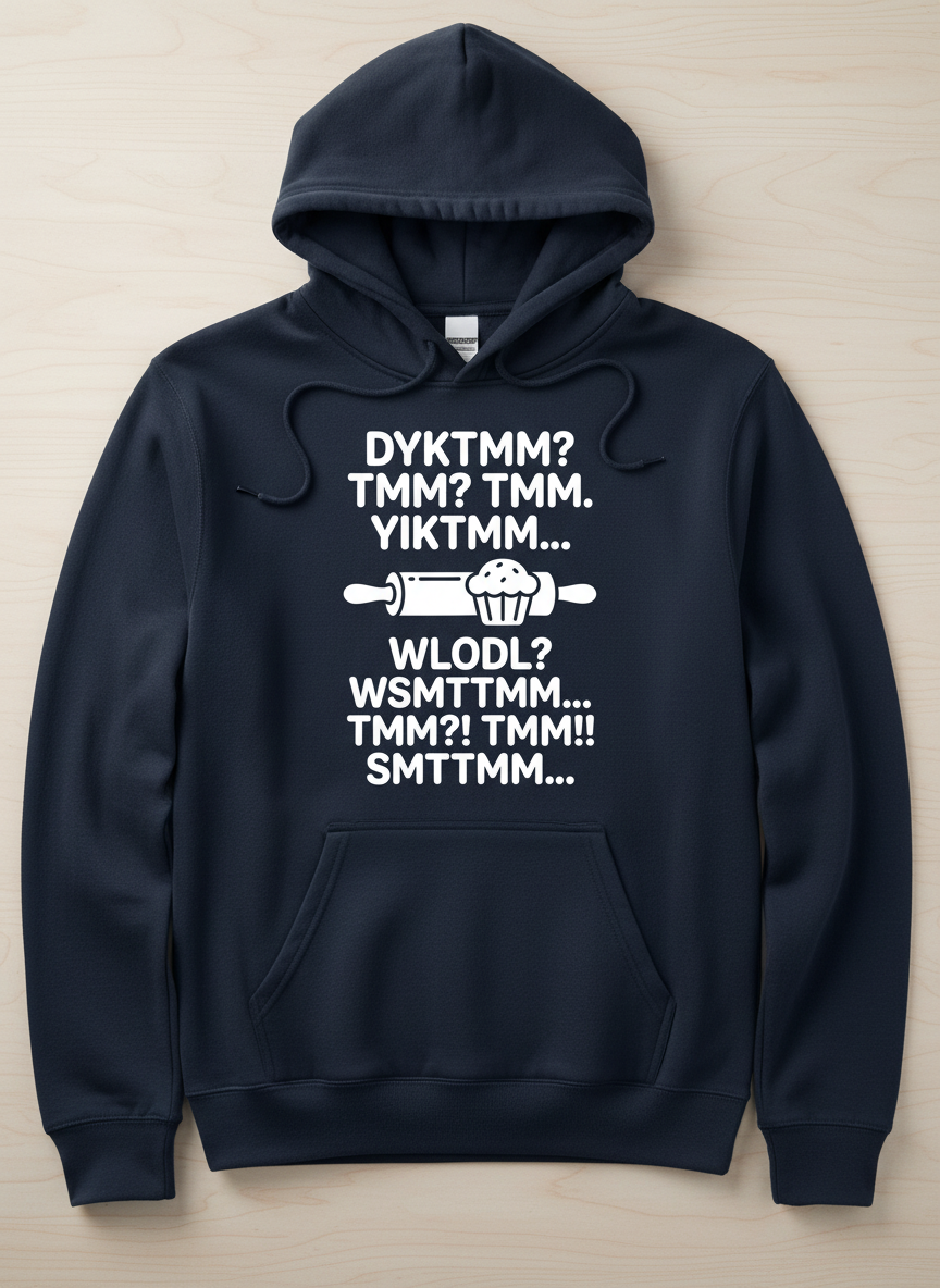 DYKTMM Funny Baking Acronyms Muffin Design Hoodie - Navy