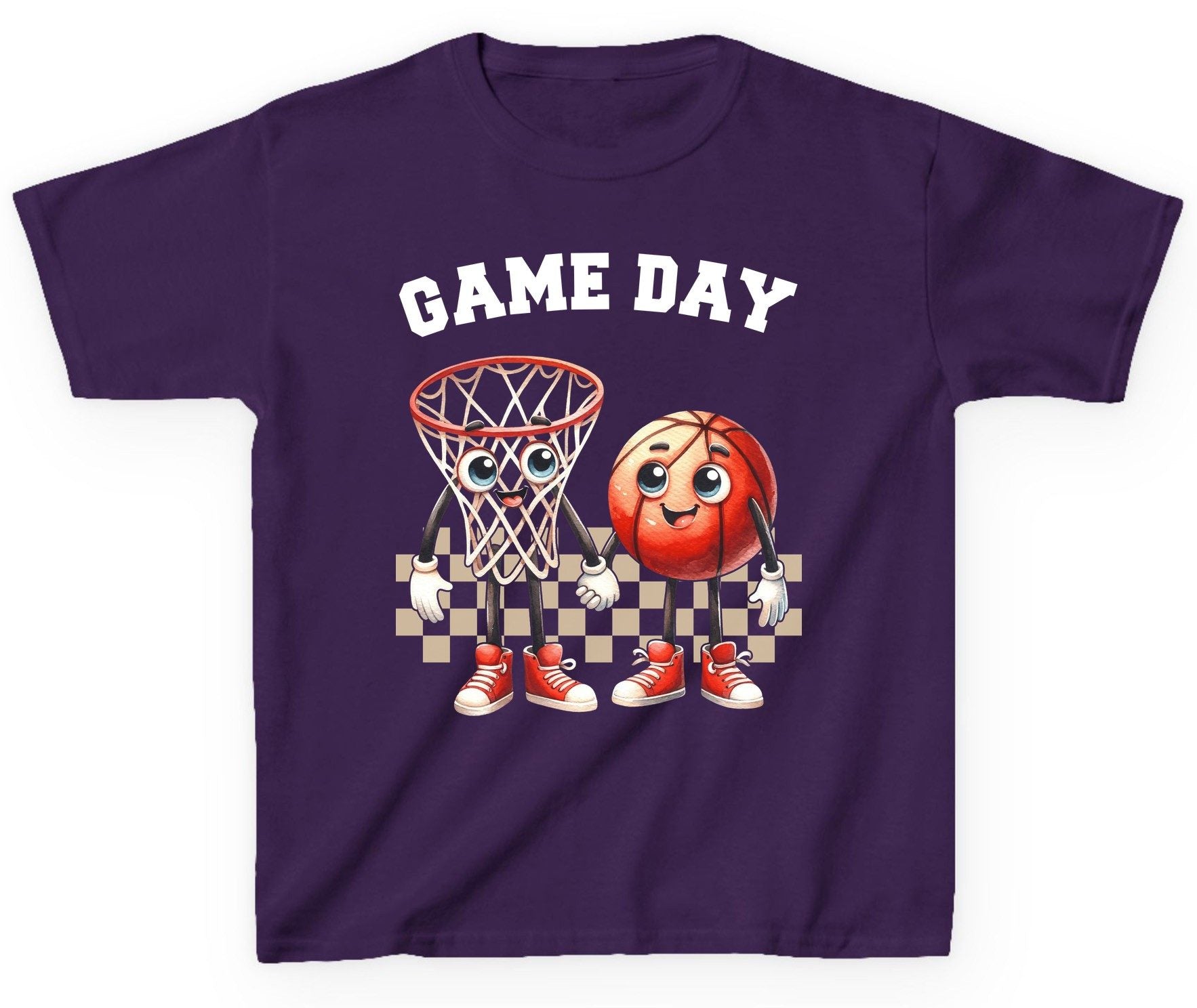 Game Day basketball Youth T-Shirt Purple product mockup