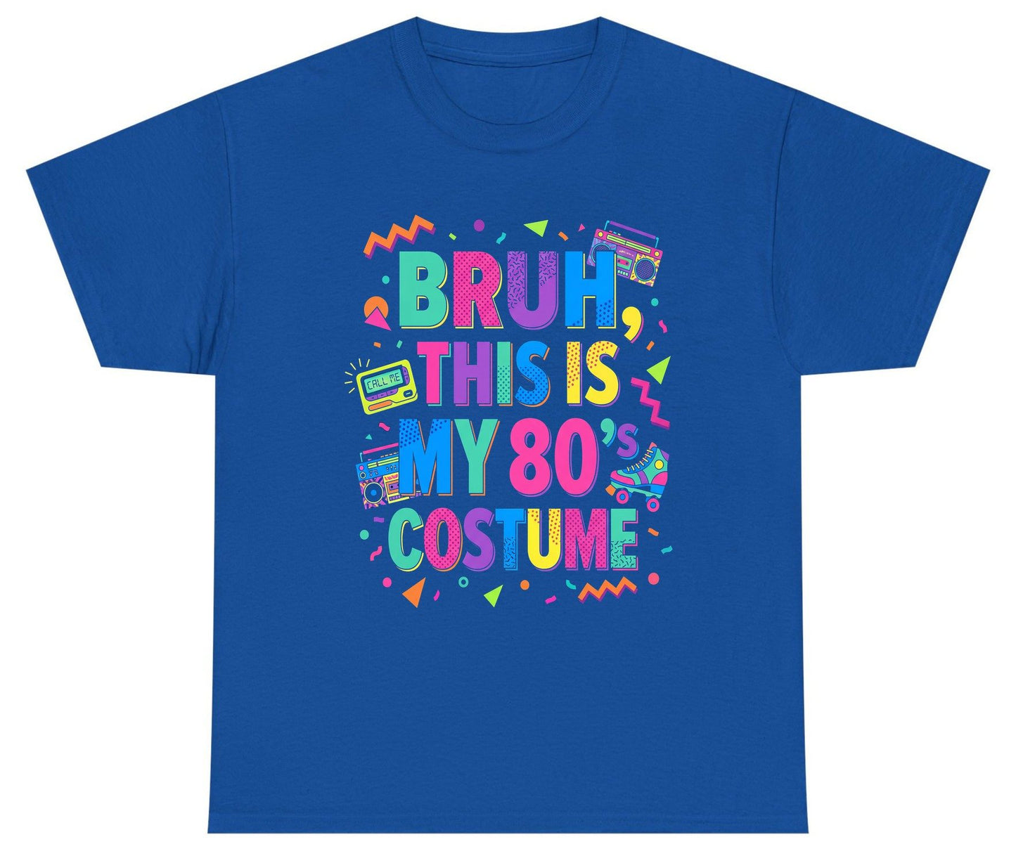 BRUH THIS IS MY 80's COSTUME 80s Retro Theme Youth T-Shirt Royal product mockup