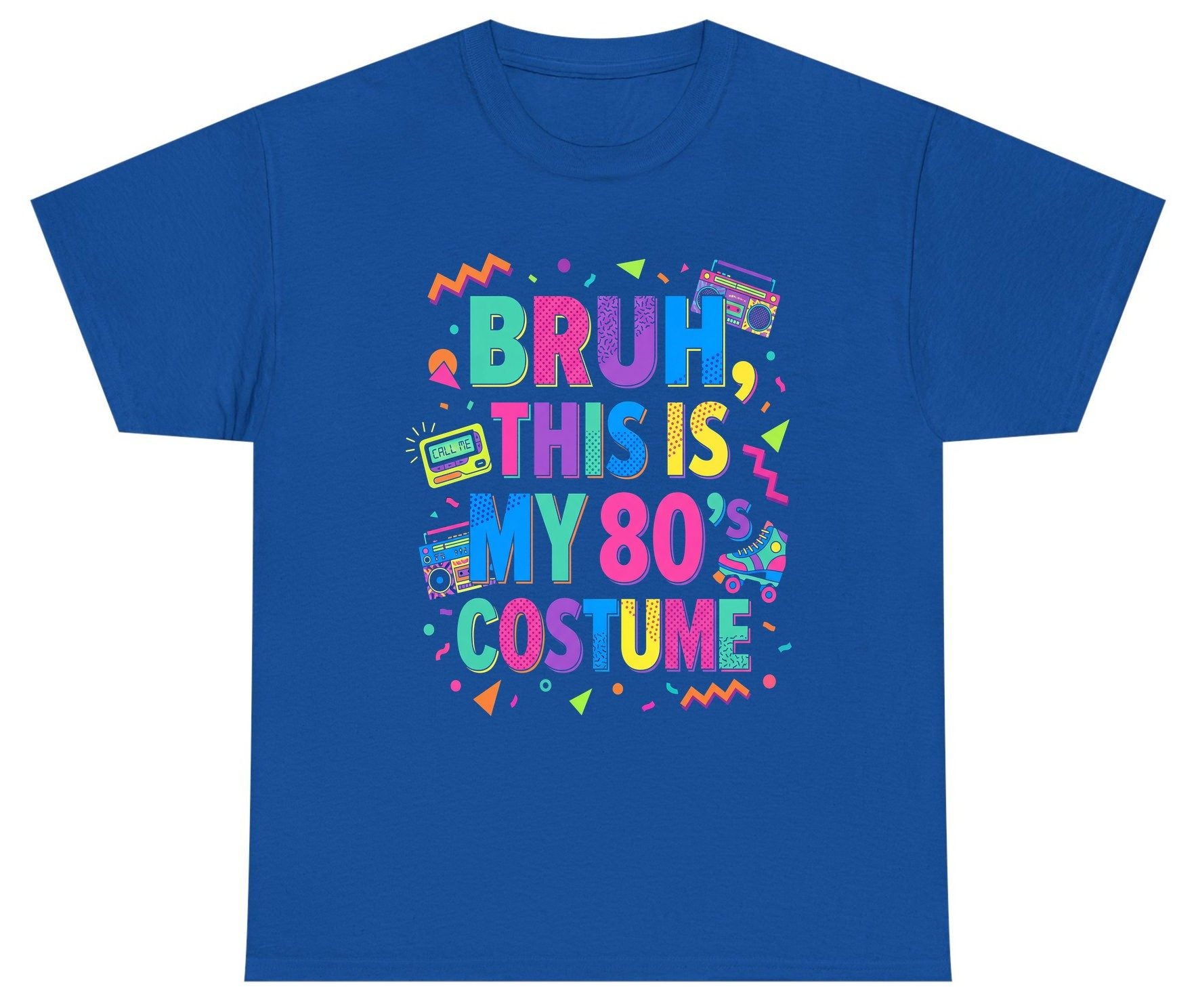 BRUH THIS IS MY 80's COSTUME 80s Retro Theme Youth T-Shirt Royal product mockup