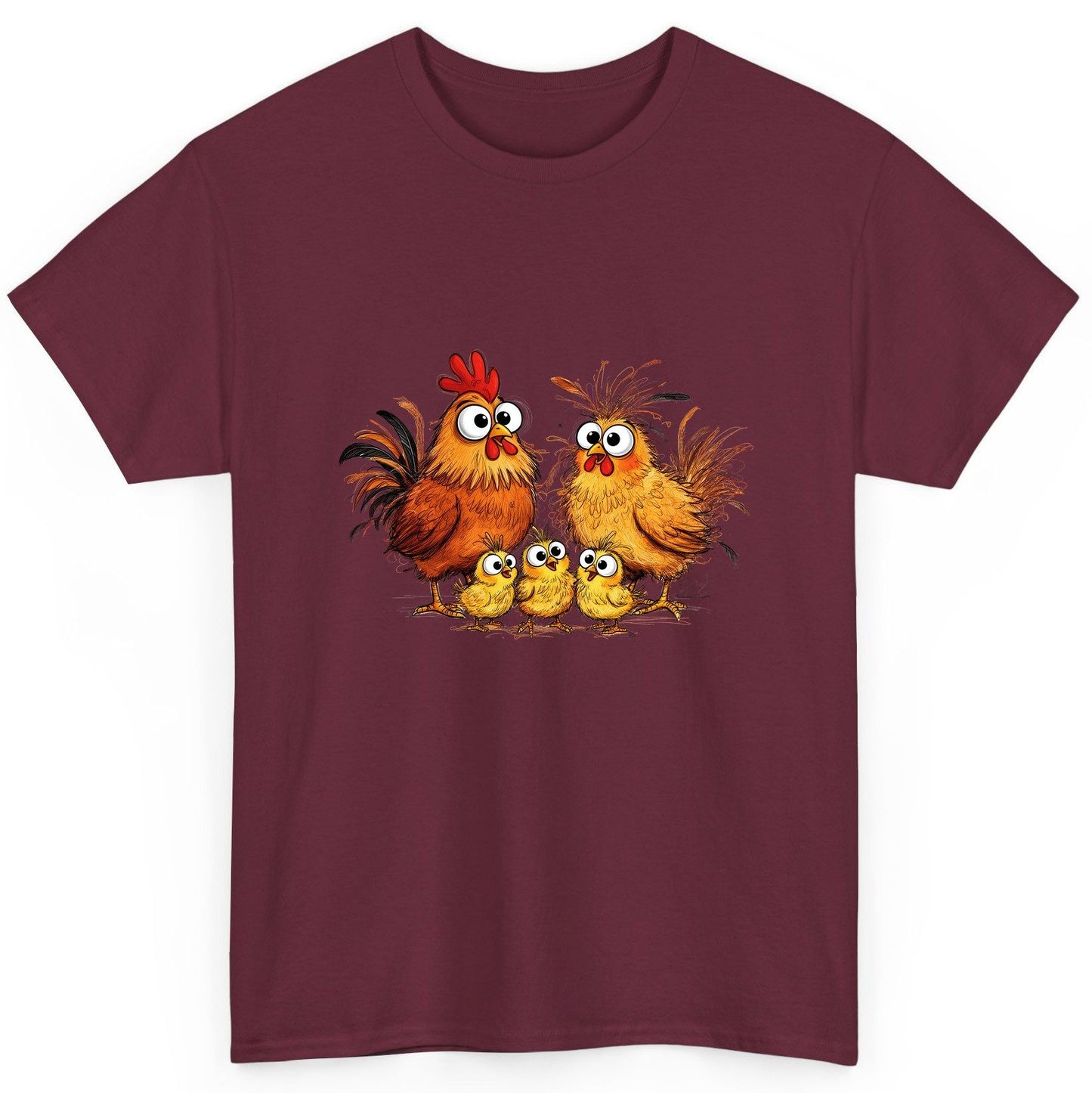 Funny Chicken Family chicken family T-Shirt Maroon product mockup