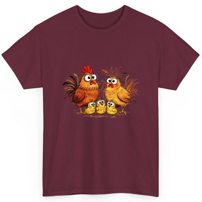 Funny Chicken Family chicken family T-Shirt Maroon product mockup