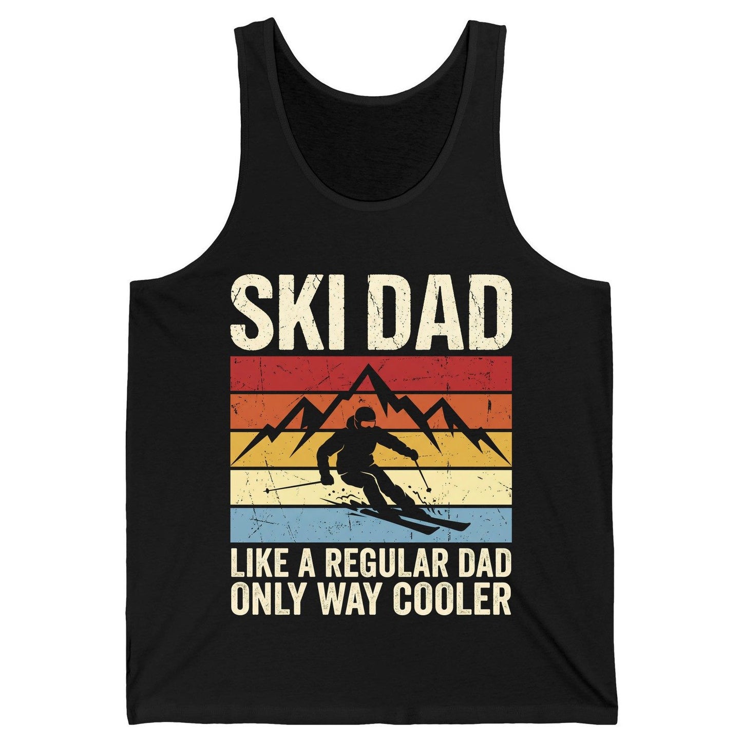 Ski Dad Like a Regular Dad Only Way Cooler skiing Tank Top Black product mockup