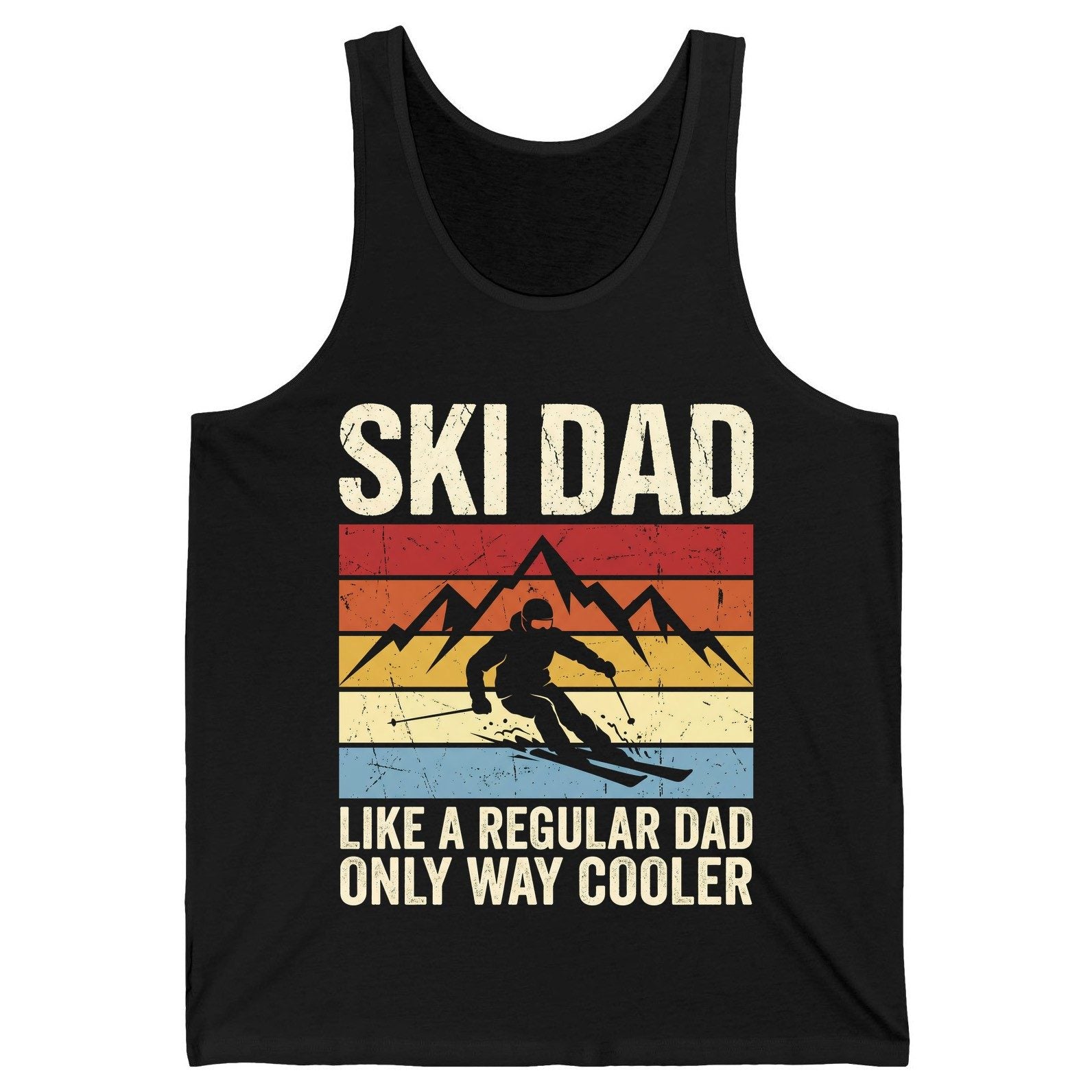 Ski Dad Like a Regular Dad Only Way Cooler skiing Tank Top Black product mockup