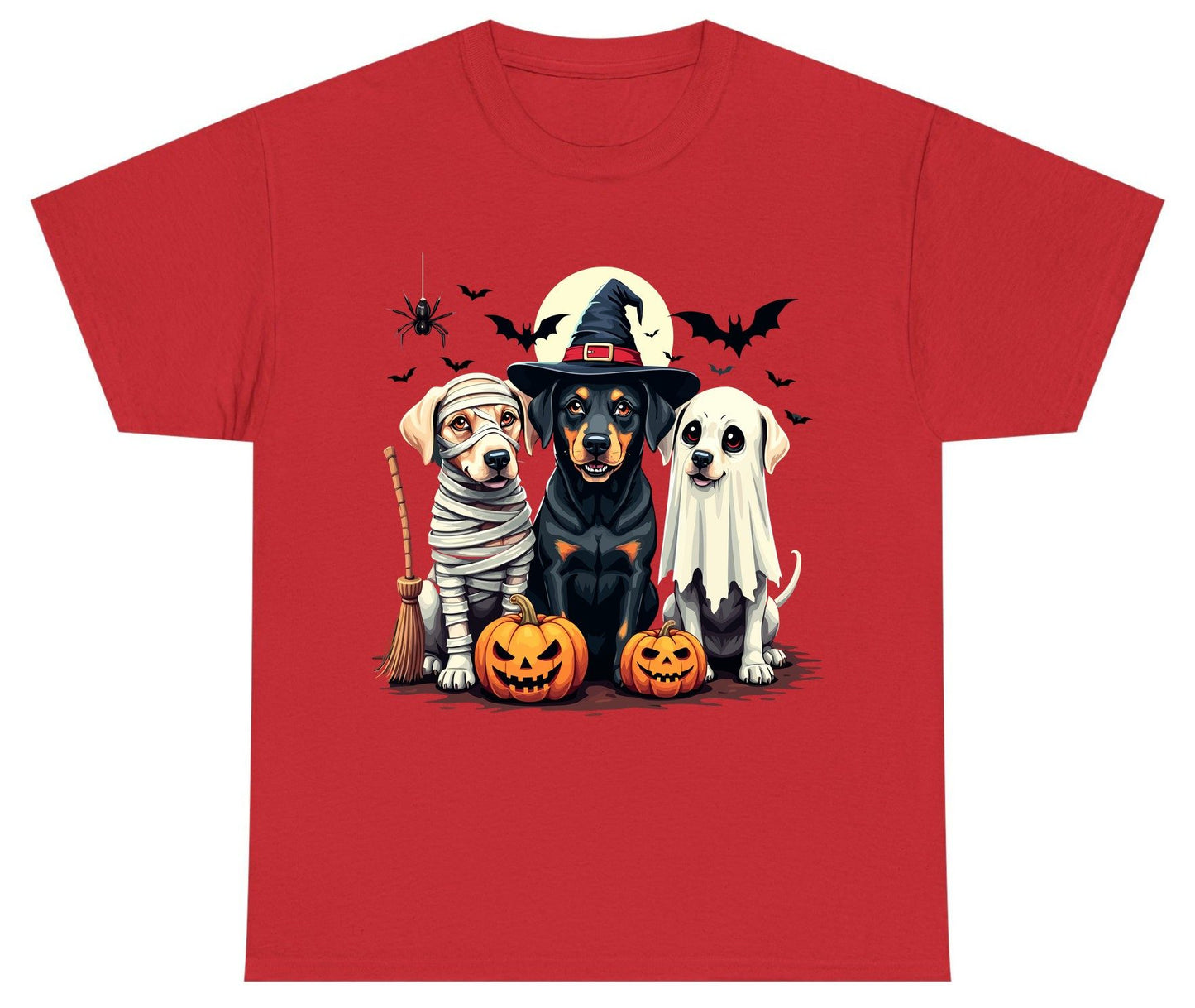 Halloween Dogs in Costumes dogs in Halloween costumes Youth T-Shirt Red product mockup