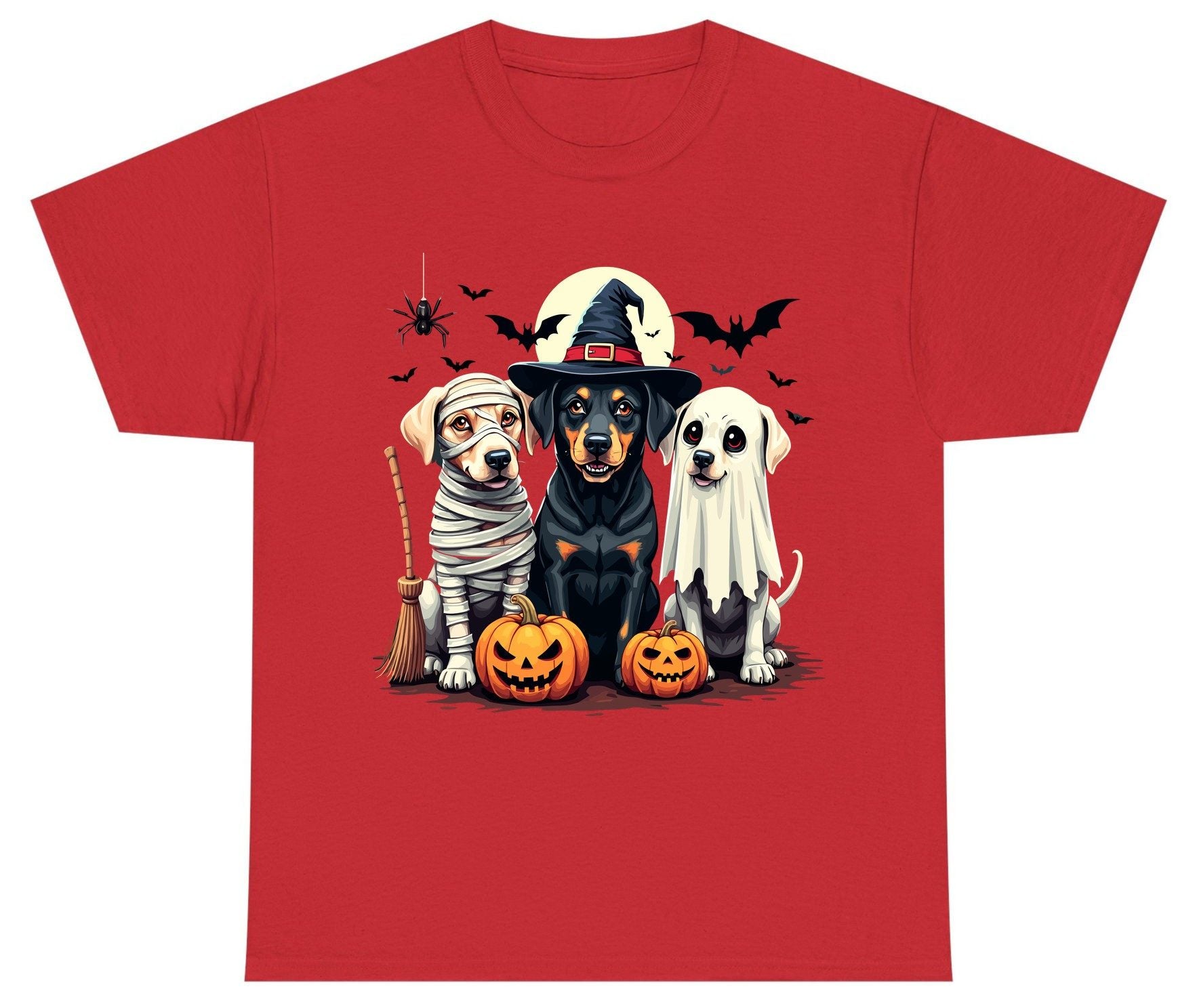 Halloween Dogs in Costumes dogs in Halloween costumes Youth T-Shirt Red product mockup