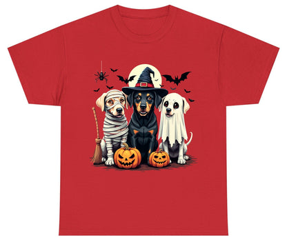 Halloween Dogs in Costumes dogs in Halloween costumes Youth T-Shirt Red product mockup