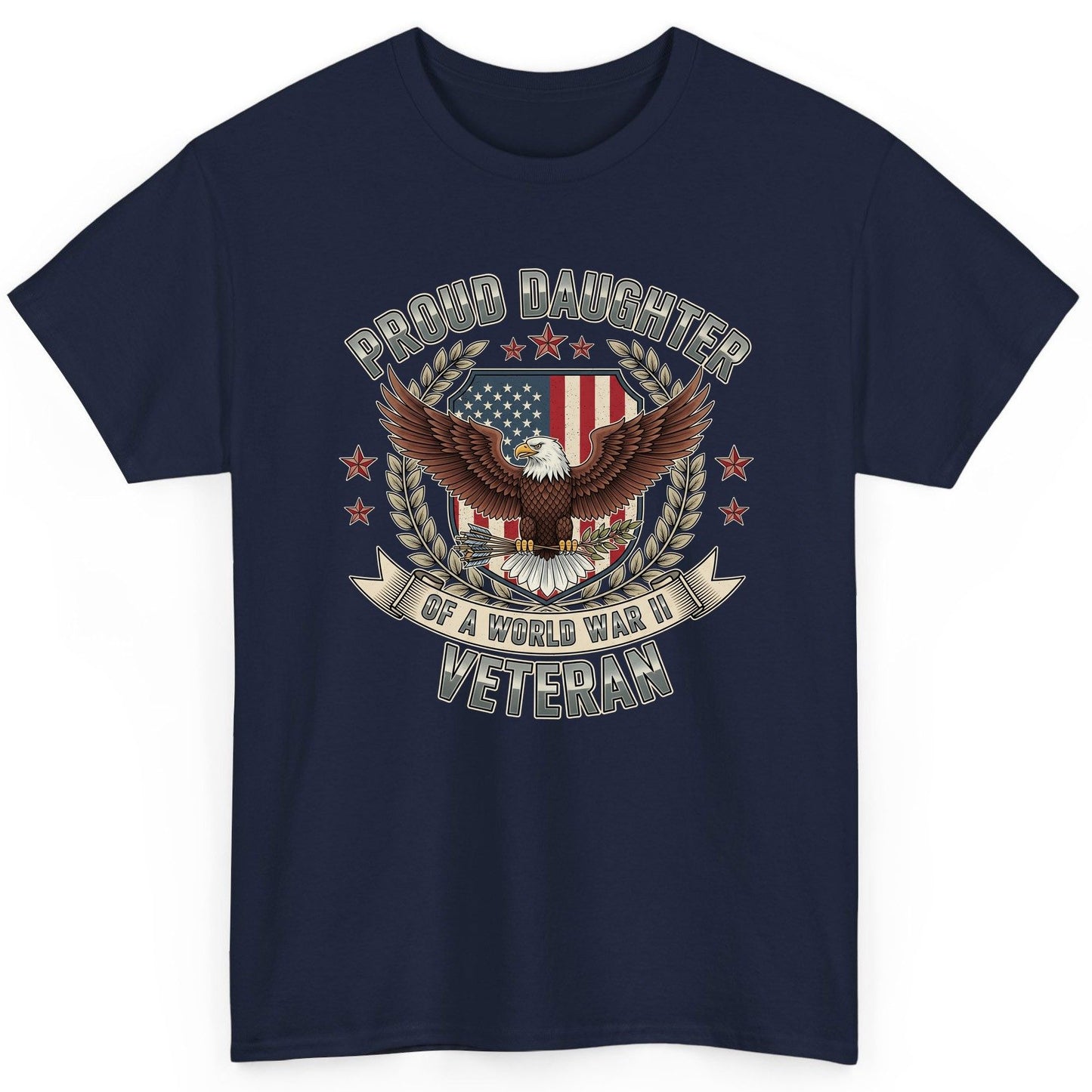 Proud Daughter of a World War Ii Veteran wwii veteran T-Shirt Navy product mockup