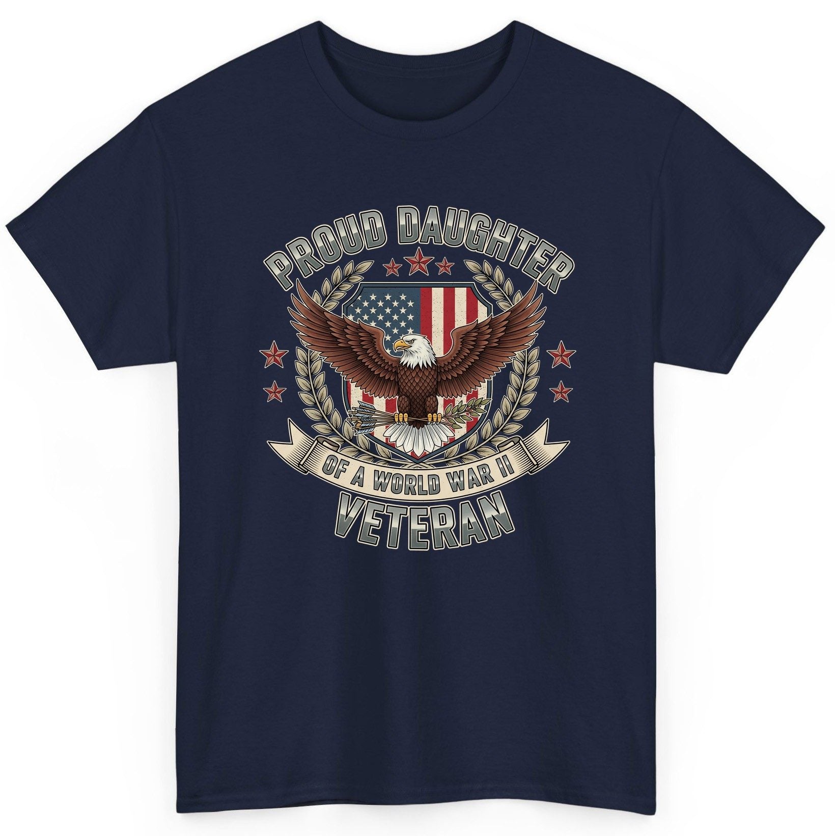 Proud Daughter of a World War Ii Veteran wwii veteran T-Shirt Navy product mockup