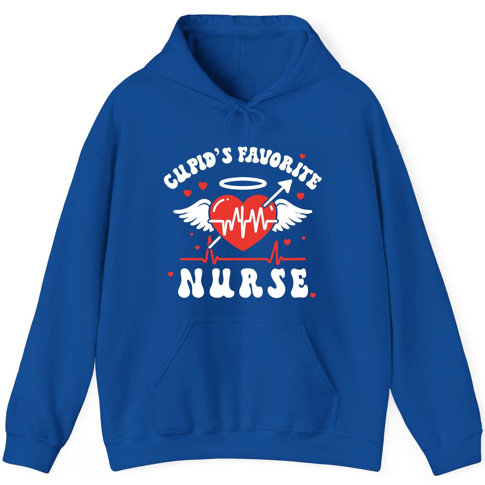 Cupid's Favorite Nurse nursing Hoodie Royal product mockup