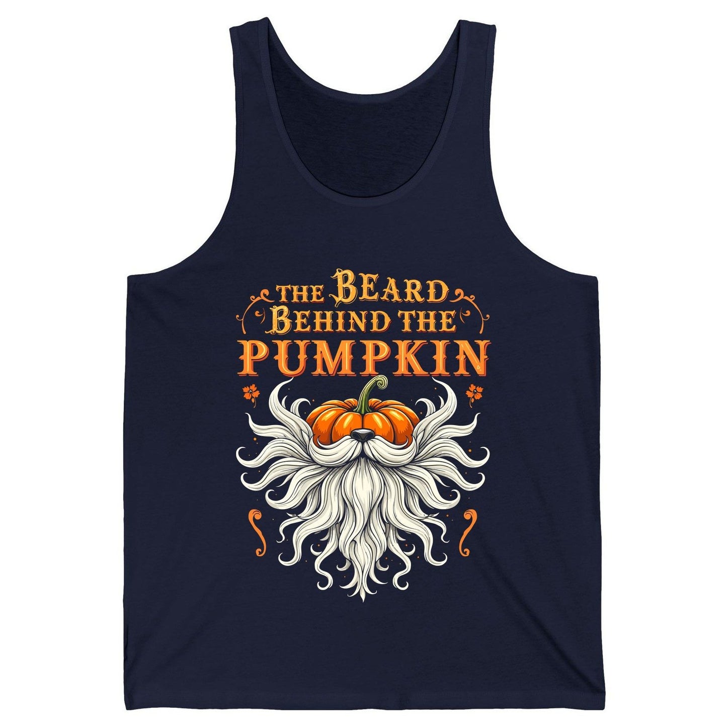 The Beard Behind the Pumpkin bearded dad Tank Top Navy product mockup